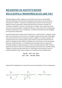 reazione di sostituzione nucleofila monomolecolare sn1