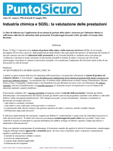 Industria chimica e SGSL: la valutazione delle