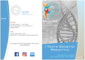 Scarica Brochure Salus360° Test Genetici Predittivi