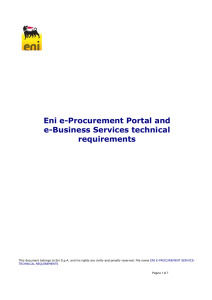 Eni e-Procurement Portal and e-Business Services technical