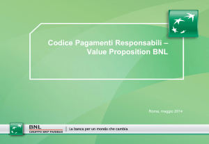 Value Proposition BNL - Codice Italiano Pagamenti Responsabili