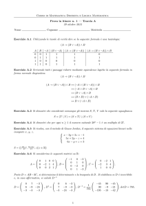 Corso di Matematica Discreta e Logica Matematica Prova in itinere n
