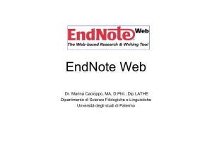 Tutorial EndNote Web in italiano