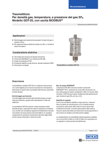 Trasmettitore Per densità gas, temperatura, e pressione del gas SF6