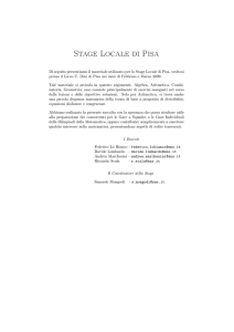 Stage Locale di Pisa - Dipartimento di Matematica