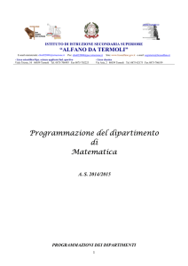 Programmazione del dipartimento di Matematica - IISS Alfano