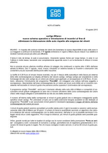car2go Milano: nuovo schema operativo e introduzione di incentivi