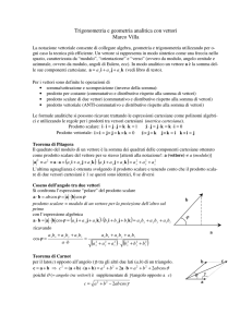 Trigonometria e geometria analitica con vettori Marco Villa