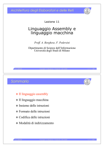 Linguaggio Assembly e linguaggio macchina