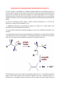 reazioni di eliminazione monomolecolare e1 - Progetto e