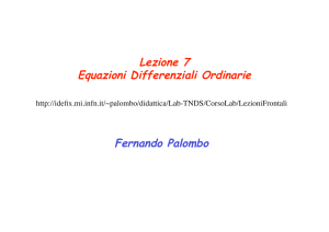 Lezione 7 Equazioni Differenziali Ordinarie Fernando Palombo