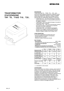 trasformatori d`accensione tipi t8.. t16/d t18.. t20..