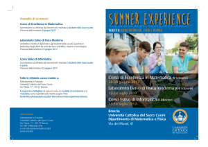 summer experience - Studenti Scuole Superiori