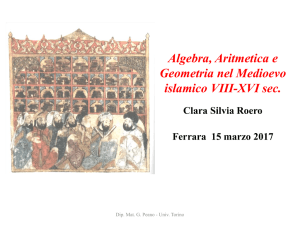 Conferenza: L`algebra nella matematica islamica (IX