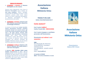 Associazione Italiana MIAstenia Onlus Associazione Italiana