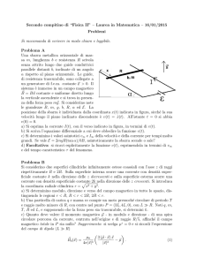 Secondo compitino di “Fisica II” – Laurea in Matematica – 16/01