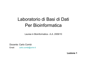Laboratorio di Basi di Dati Per Bioinformatica