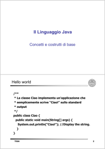 Il Linguaggio Java - Dipartimento di Ingegneria dell`Informazione