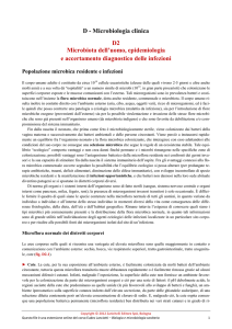 D - Microbiologia clinica D2 Microbiota dell`uomo, epidemiologia e