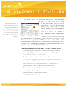 Funzionalità di SolarWinds Synthetic End User Monitor