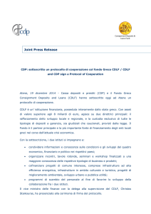 Comunicato Stampa 19-12-2014 Protocollo Fondo Greco CDLF