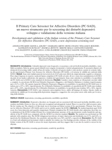 Il Primary Care Screener for Affective Disorders (PC