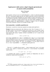Applicazioni delle serie e degli integrali al calcolo delle probabilità