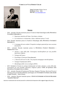 Curriculum Robert Cheaib PUG - Pontificia Università Gregoriana