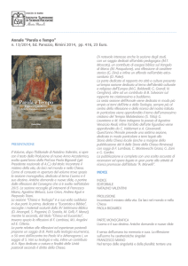 Annale “Parola e Tempo” n. 13/2014, Ed. Panozzo