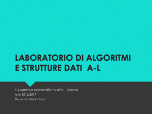 laboratorio di algoritmi e strutture dati al - Lab ASD