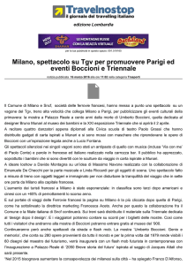 Milano, spettacolo su Tgv per promuovere Parigi ed