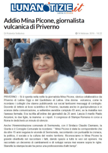 Addio Mina Picone, giornalista vulcanica di Priverno