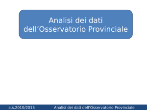 Analisi dei dati dell`Osservatorio Provinciale