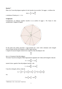 Quesito 7. Area di un poligono regolare inscritto in una circonferenza.