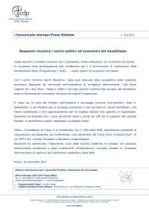 Comunicato stampa/Press Release Bassanini incontra i vertici