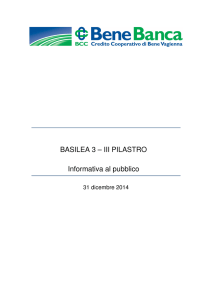 BASILEA 3 – III PILASTRO Informativa al pubblico