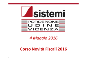 4 Maggio 2016 Corso Novità Fiscali 2016