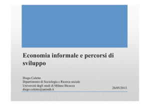 L`economia informale - Dipartimento di Scienze sociali e politiche