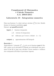 Complementi di Matematica e Calcolo Numerico A.A. 20010