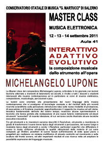 La Master class del compositore Michelangelo Lupone, articolata in