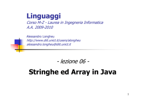 Stringhe e Array - Dipartimento di Ingegneria Informatica e delle