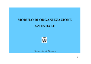 Lezione 5 Modelli organizzativi