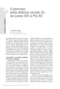 Il percorso della dottrina sociale (I): da Leone XIII a Pio XII