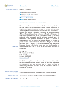 Curriculum Vitae  - Raffaele Ficcadenti Lavori in corso