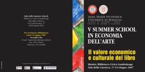 V SUMMER SCHOOL IN ECONOMIA DELL`ARTE Rimini, Biblioteca