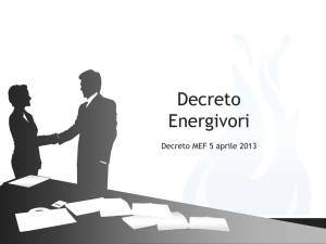 Decreto Energivori Decreto MEF 5 aprile 2013