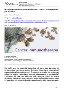 Nuovi approcci immunoterapici contro i tumori: una