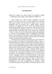 Note bibliografiche GILLIES D. (2008), How should research