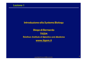 Lezione 1 Introduzione alla Systems Biology Diego di Bernardo