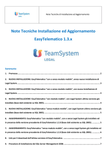 Note Tecniche Installazione ed Aggiornamento EasyTelematico 1.3.x